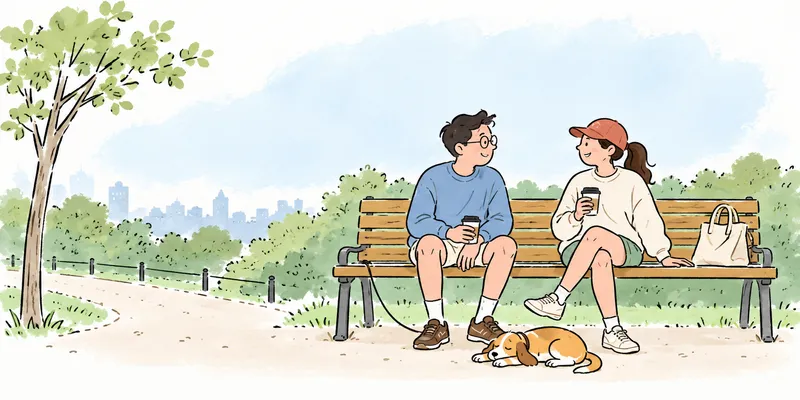 An illustration of two people sitting close together, lost in conversation, warm golden light surrounding them like the comfort of being truly heard